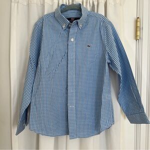 vineyard vines boys blue gingham eagle shirt long sleeve button up dress shirt